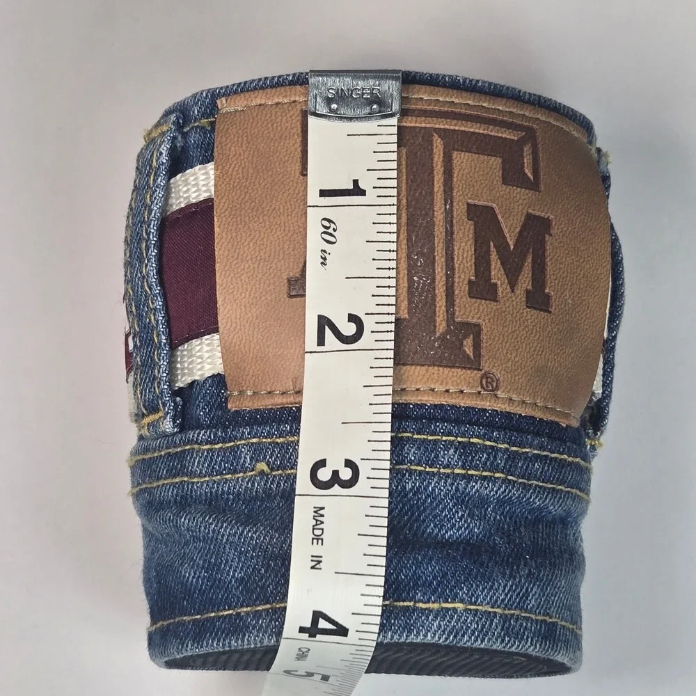 Texas A&M Aggies Denim Can Cooler Insulator Sleeve Blue Maroon ATM Logo